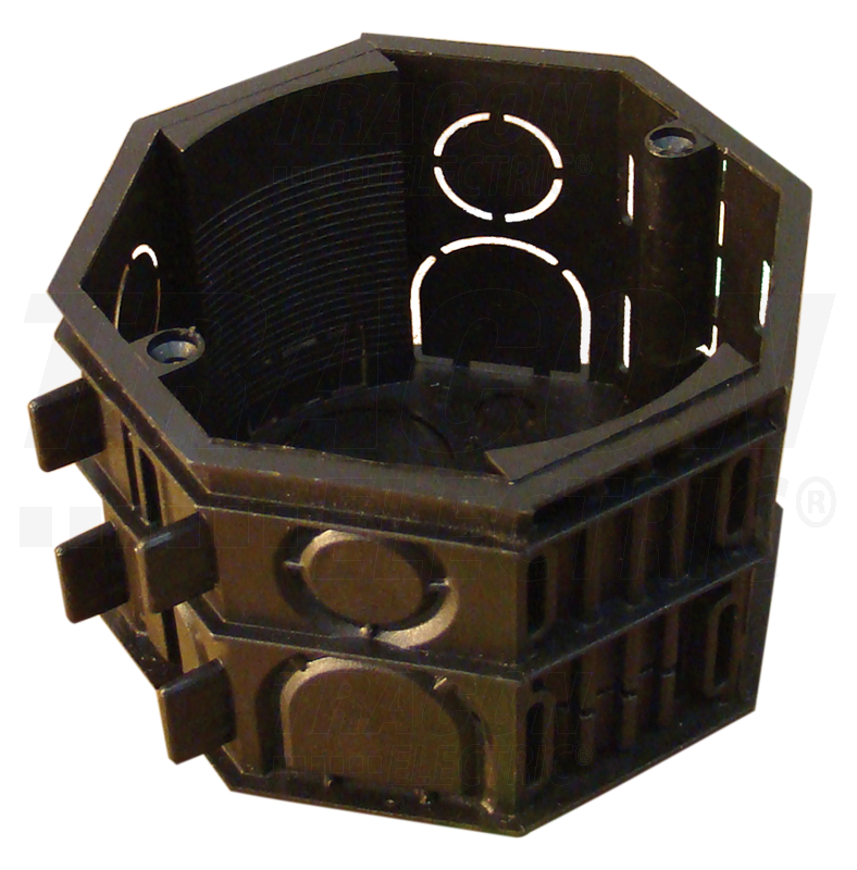 Boîte de montage perforée octogonale noire - 72×72×46mm_0