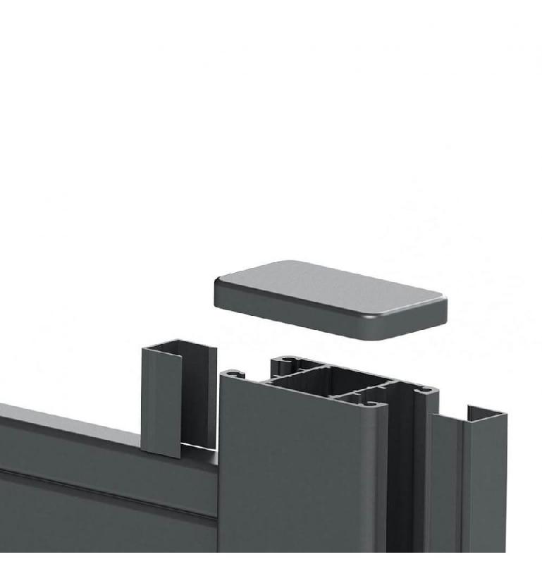Bouchon pour poteau aluminium - bouchonalu76x41 - finition pour clôture aluminium_0