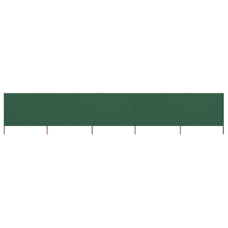 Brise-vue paravent pliable - 5 panneaux - tissu non-tissé vert - 600 x 120 cm - 02_0008823_0