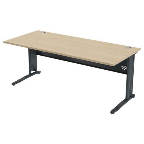 BUREAU MÉTA VDF MÉTAL 180 X 80 CM CHÊNE ANTHRACITE - MBA