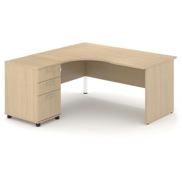 Bureau d'angle modulable en MDF mélaminé - Retour indépendant - Marque Rolléco_0