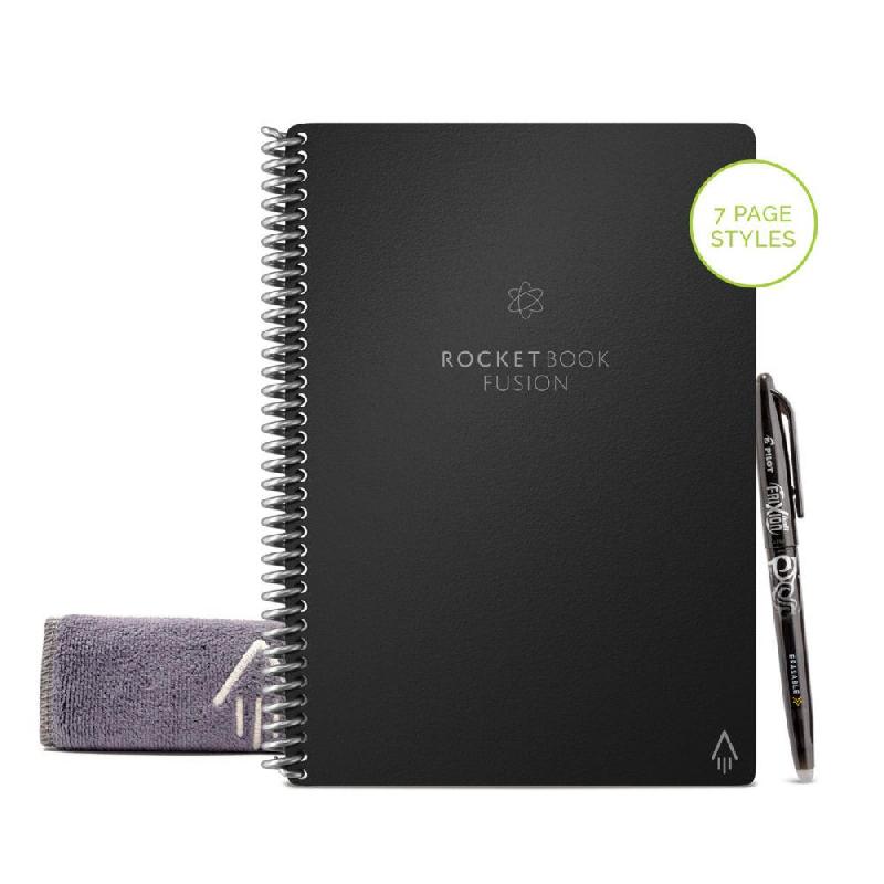 CAHIER CONNECTE ROCKETBOOK FUSION EXECUTIVE - A5 - REUTILISABLE 42 PAGES - NOIR