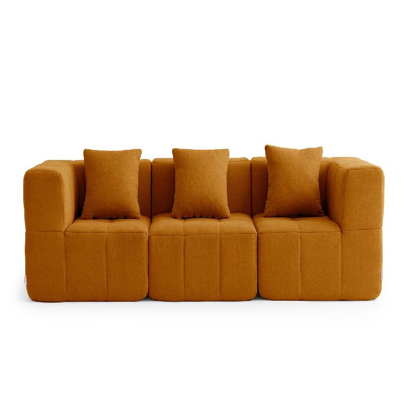 Canapé droit modulaire MILYSOFA SOFABULOUS 3 places Tissu fine bouclette Brun cannelle - MS-BULOUS-3-CB_0