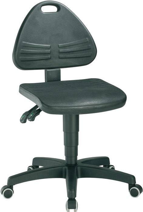 Chaise d'atelier pivotante ISITEC BIMOS - rouleaux, mousse intégrale noire, réglable de 430 à 600 mm, modèle 9608-2000_0