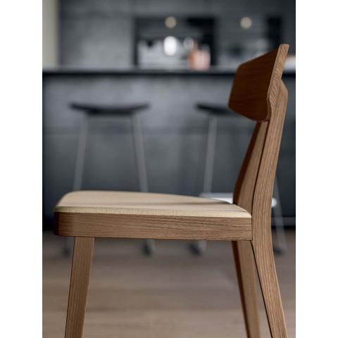 CHAISE BOIS MASSIF GLORIA - NOYER NATUREL