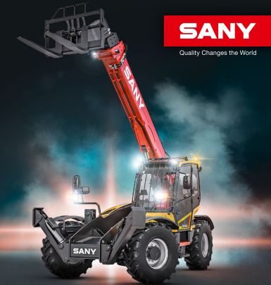 Chariot télescopique puissant SANY - Pack de sécurité complet de série - Capacité 4000 kg - Modèles STH1440 / STH1840 - Hauteurs de levage 14m et 18m_0