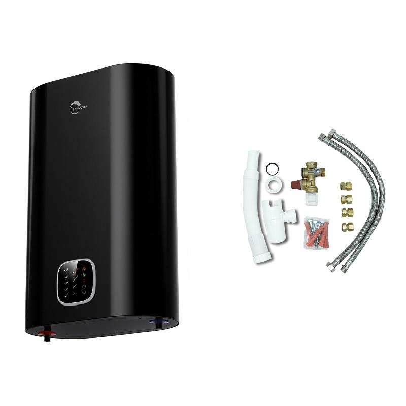 Chauffe Eau Electrique Plat Mural Multipositions Kimoro Noir 30 Litres Sannover + Kit d'Installation Complet NF - noir 3760401214440_0