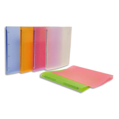 CLASSEUR PERSONNALISABLE 4 ANNEAUX PROPYSOFT A4 - POLYPROPYLENE - DOS 2 CM - COLORIS ASSORTIS