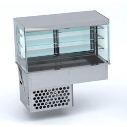 Combisteel Vitrine réfrigérée encastrable avec structure en verre carrée et store GN5/1 - 7422242924952_0