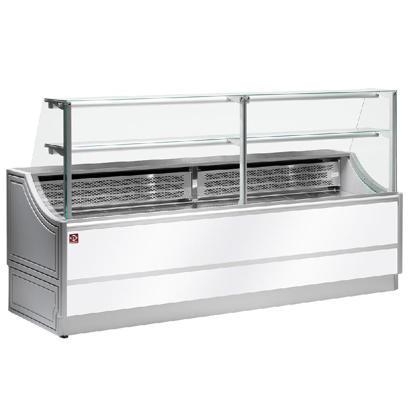 Comptoir-vitrine réfrigère avec réserve orléans plus bandeau blanc ... - POL250/A2-R/R2_0