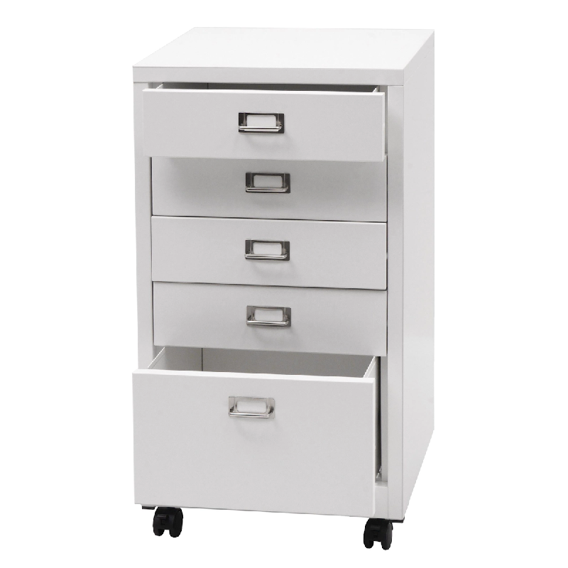 Décoshop26 - Armoire de bureau caisson à tiroirs en acier laminé à froid blanc 75 x 40 x 41 cm 5 tiroirs 04_0008269 - blanc 3000262514410_0