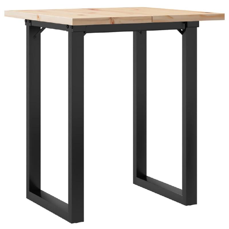 Décoshop26 - Table de salle à manger design industriel 70 x 70 x 75,5cm bois de pin massif et acier DEC036793 - acier 3000261403401_0