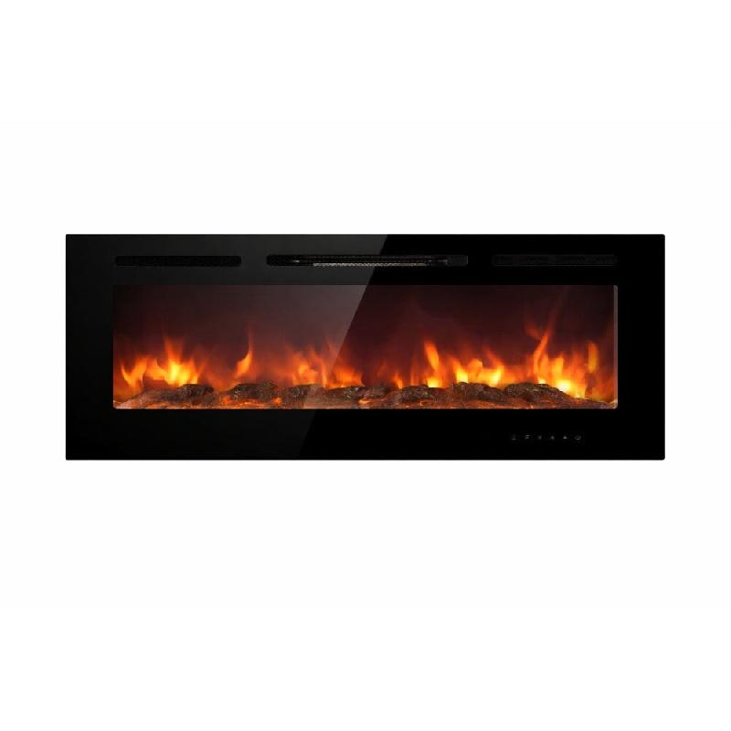 Divina Fire Cheminée Électrique Cheminée Murale Encastrable Chicago L101,6Xp14Xh54,6 - noir 8056157804796_0