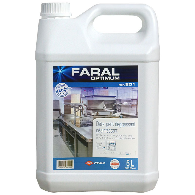 Faral optimum 801 detergent desinfectant bactericide fongicide bidon de 5l_0