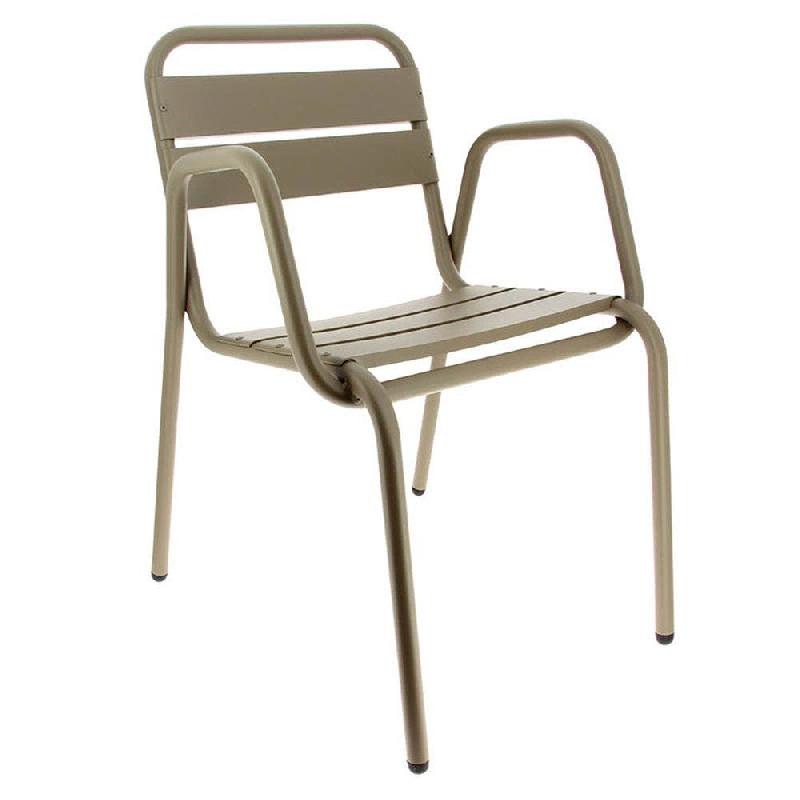 Fauteuil d'extérieur empilable Avignon en aluminium finition taupe par 4_0