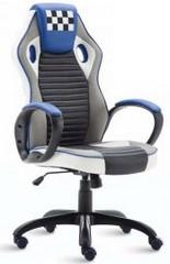 Fauteuil racing chair en maille et simili-cuir Indianapolis - basculement centré blocable - accoudoirs et roulettes bicolores en nylon_0