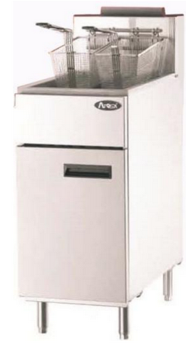 Friteuse à gaz sur coffre - 2 paniers de 5 ou 8 litres - Acier inox AISI 430 - Thermostat de 90 à 205°C_0