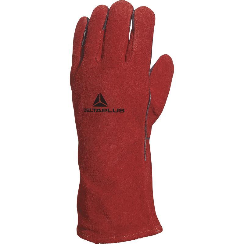 Gants de soudeur en croûte de bovin anti-chaleur - CA515R - 35 cm, doublure molleton et toile_0
