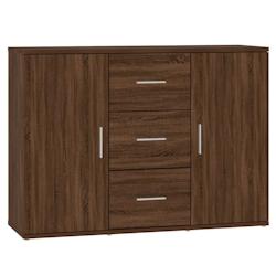 HELLOSHOP26 - Buffet bahut commode armoire meuble de rangement organisateur cuisine salle de séjour salon 91 x 29,5 x 65 cm bois d'ingénierie marron_0