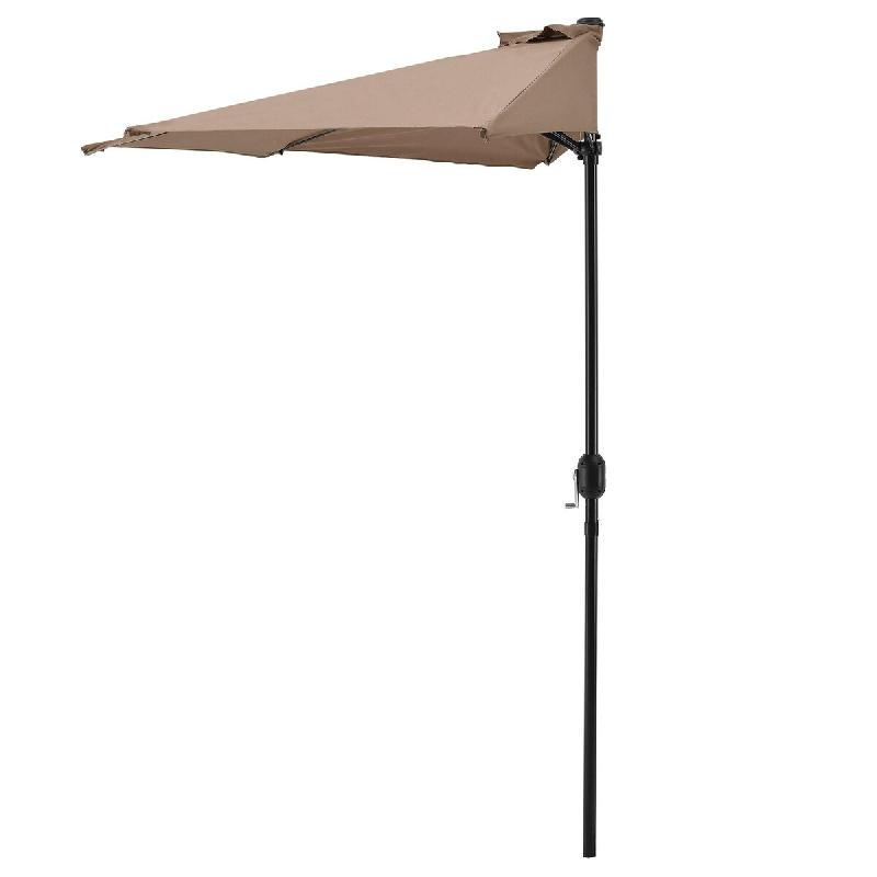 Helloshop26 - Demi-parasol sur terrasse sur balcon polyester 300cm x 150cm x 230 cm beige 03_0001609 - beige polyester 3000207999784_0