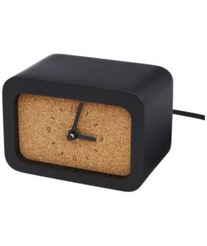 HORLOGE DE BUREAU MOMENTO EN CALCAIRE À CHARGEMENT SANS FIL - NOIR - PENDULES ET HORLOGES PUBLICITAIRES