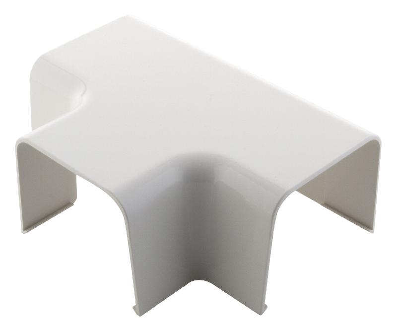 Jonction en T/Angle en T pour goulotte clim - Dimensions 80x60mm - IP40 IK08 - Blanc RAL 9001 - Zenitech_0