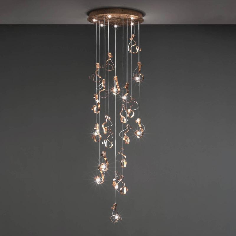 KNIKERBOKER CURVE SUSPENSION LED 20 LAMPES BRONZE