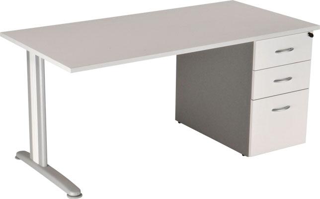 BUREAU 160+CAIS.PORTEUR P.MÉTAL HÊTRE/ANTHRACITE - MANUTAN COLLECTIVITÉS