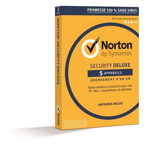 LOGICIEL ANTIVIRUS NORTON SECURITY DELUXE (5 APPAREILS - 1 AN) - NORTON