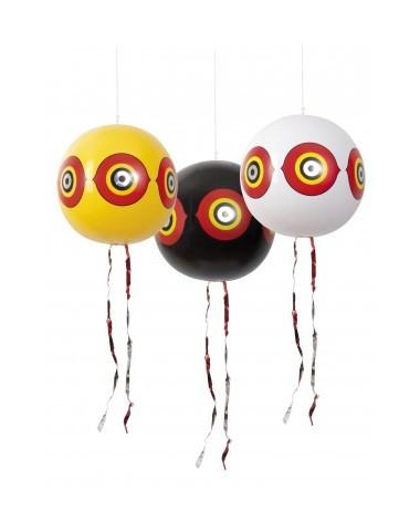 LOT DE 3 BALLONS EFFAROUCHEURS DIAM 40CM JAUNE/BLANC/NOIR - RIBIMEX