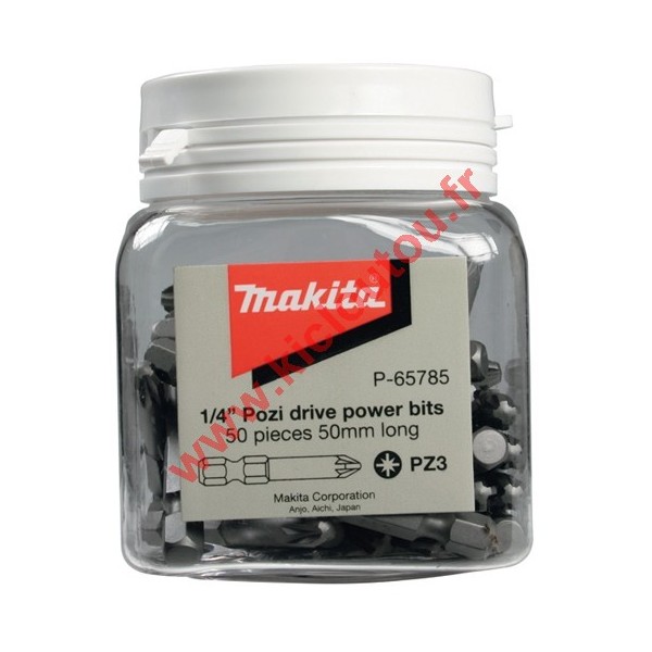 MAKITA P-65785 BOX 50 EMBOUTS PZ3 50MM VISSAGE POZI3