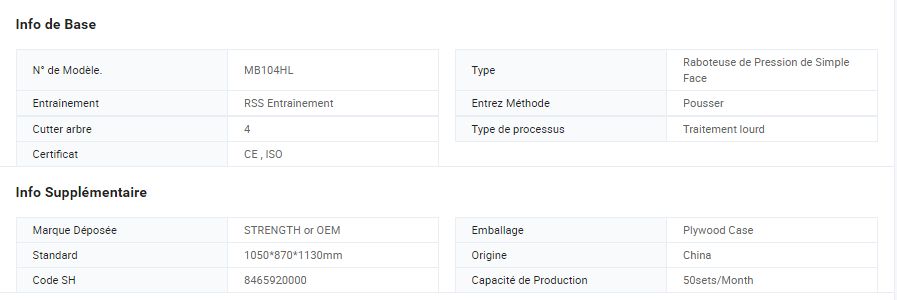 Mb104hl - Raboteuse industrielle - Focus Technology Co., Ltd. - largeur de travail max : 400mm - haute précision et efficacité_1