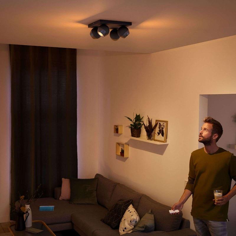 PHILIPS HUE BUCKRAM 4 LAMPES VARIATEUR NOIR