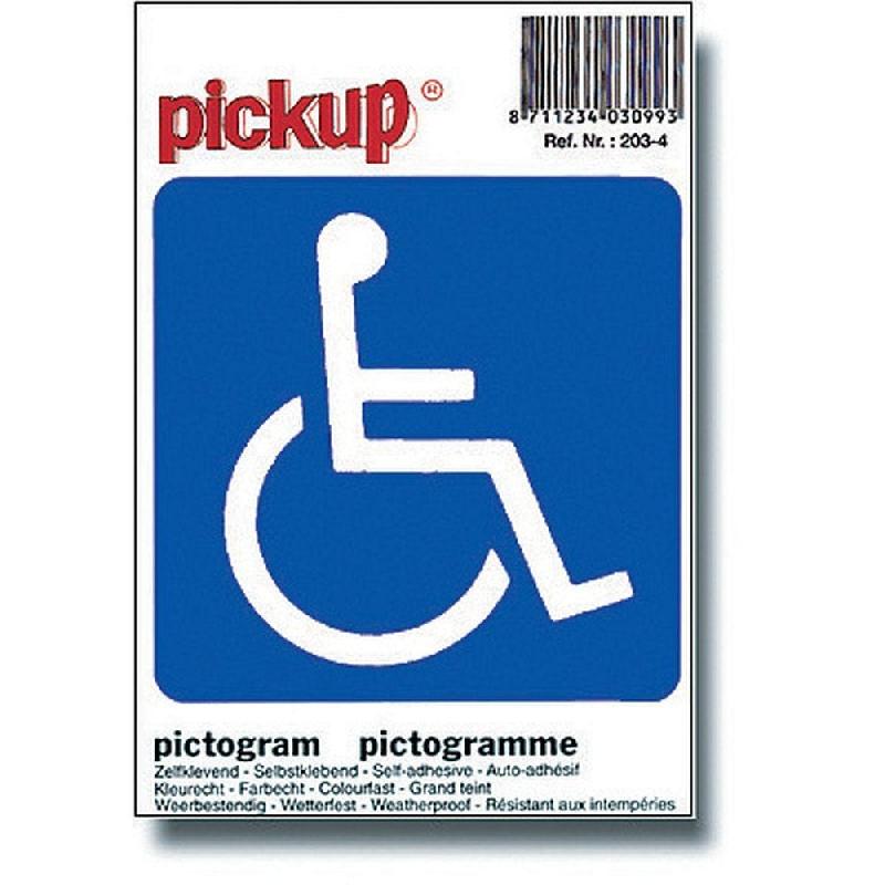 Pictogramme personne à mobilité réduite - Aluminium - Blanc et Bleu_0