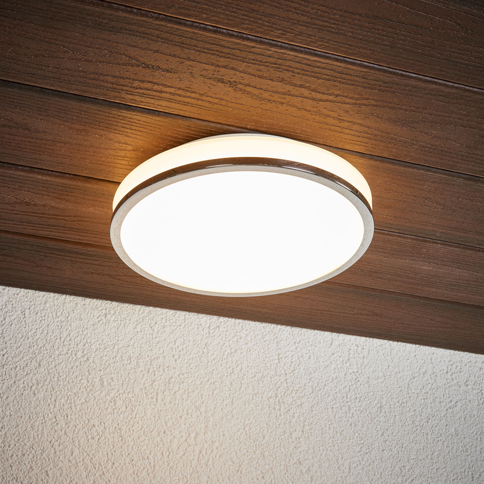 LINDBY PLAFONNIER LED ROND LYSS AVEC BORD CHROMÉ, IP44