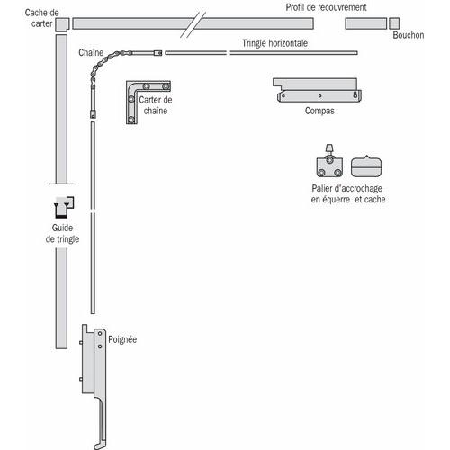 PROFIL DE RECOUVREMENT - FERME-IMPOSTE VENTUS F 200 - NOIR - 1800 MM FERCO