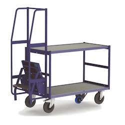 Provost Chariot escabeau 2-en-1 - 171,5 x 65 x 161cm - bleu acier 401101102_0