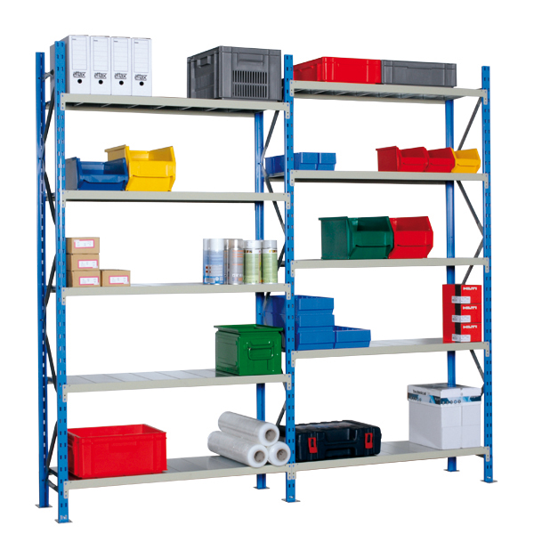 Rayonnage avec tablettes galvanisées pour le stockage de produits de faible densité - PROFILPLUS_0