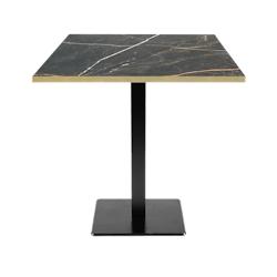 Restootab - Table 70x70cm - modèle Milan marbre samas chants laiton - noir TB-MIL-7070M-MB.SAMA-LAI_0