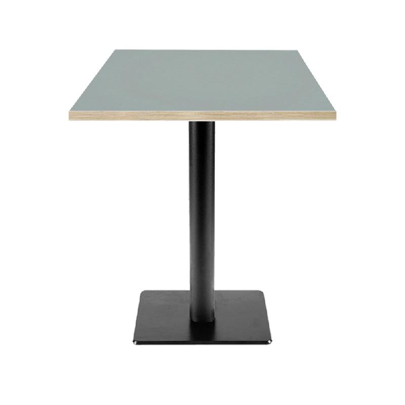 RestooTab - Table Milan T 60x60cm gris medio chants couleur bois - gris fonte TB-MIT-6060M-GR.MED-BOI_0