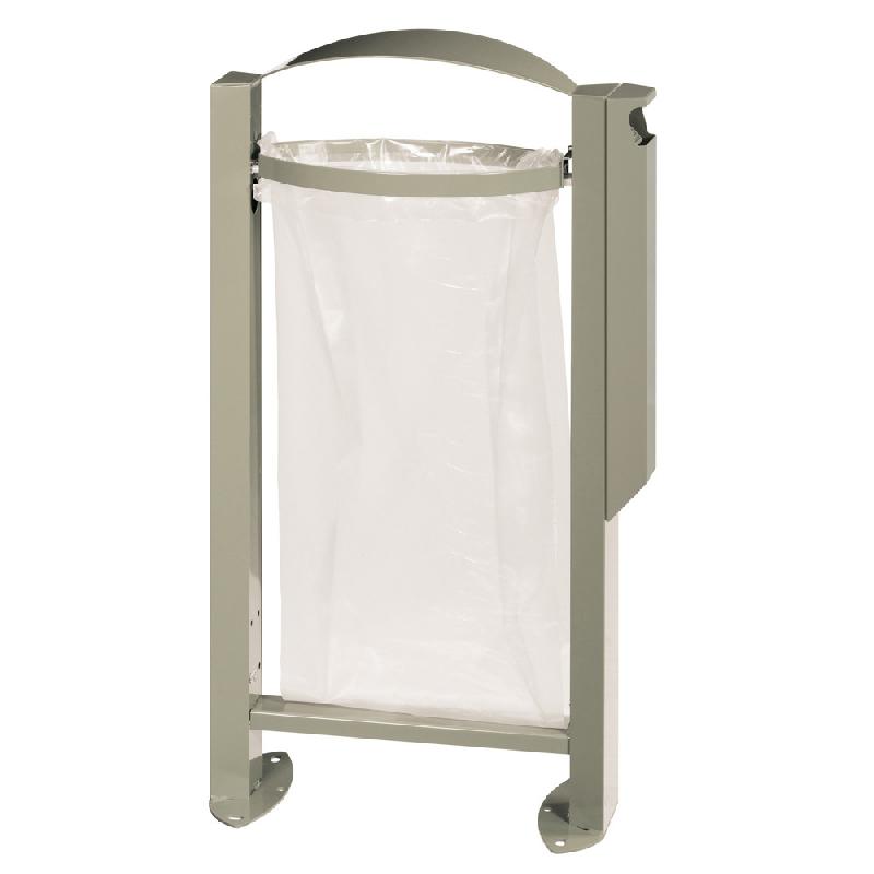 ROSSIGNOL Corbeille vigipirate sur pied arkea - 60 L - avec cendrier 3l - gris ciment_0