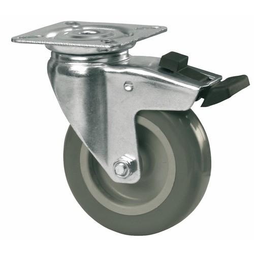 ROULETTE PIVOTANTE AVEC BLOCAGE - BANDAGE POLYURÉTHANE - DIAMÈTRE 75 MM TENTE