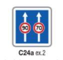 Panneau de signalisation d'indication - Type C24a ex.2 - Conditions particulières de circulation_0