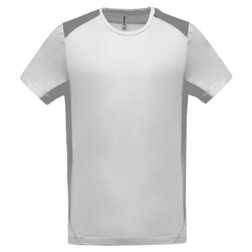 T-SHIRT BICOLORE UNITY PES BLANC/GRIS TECH