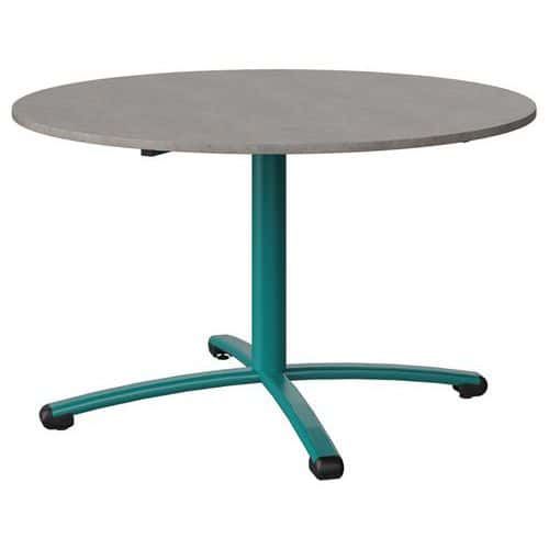 TABLE MALIBU Ø 120 T5 PC STRA ABS BÉTON F186/BLEU 5018