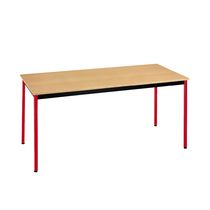 TABLE UNIVERSELLE PLATEAU HÊTRE 180 X 80 CM PIEDS ROUGE