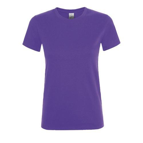 TEE-SHIRT PERSONNALISABLE FEMME COL ROND EN COTON VIOLET FONCE