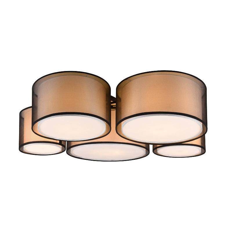 TRIO LIGHTING PLAFONNIER BURTON, 90X70 CM, CINQ ABAT-JOUR