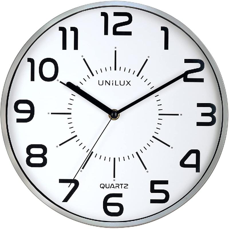 Unilux Pop Horloge Murale Système Quartz Silencieuse Diamètre 28 cm Gris métal - 400094283_0