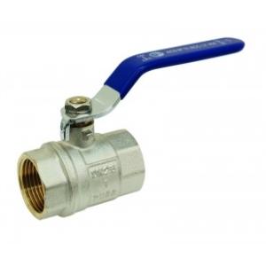 Vanne à sphère laiton F/F - Série Alpine - Passage intégral - Poignée acier plate bleue 206 - Réf. : 206 Alpine - BSP cylindrique - Températures -10°C à +110°C_0